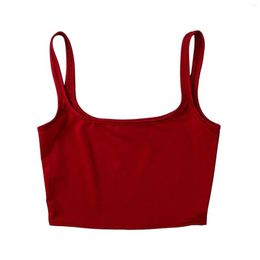 Camisoles & Tanks Fashion Women Sleeveless Casual Vest Ladies Chest Pad Movement Short Tank Tops Underwear Sexy Lingerie Camisole 2023