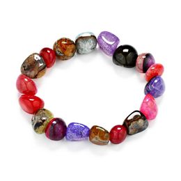 New Fashion Sexy Women Bracelets Amethyst Jasper Agate Lazuli Reiki Bracelets 7 Chakra Healing Crystals Natural Stone Chips Single201V