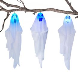 Other Event Party Supplies 65*60cm Halloween Ghost Hanging Decorations Halloween Hanging Light Up White Flying Ghosts Tree Window Wall Scary Ornament 230927