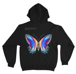 Men's Hoodies Sweatshirts Halsey Multicolor Butterfly Hoodie + Digital Album Hoodies Sweatshirt Pullover Sweatshirt Harajuku Streetwear J230926