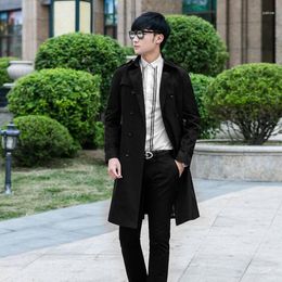 Men's Trench Coats 2023 Designer Spring And Autumn Mens Man Long Coat Men Double-breasted Clothes Slim Fit Overcoat Sleeve