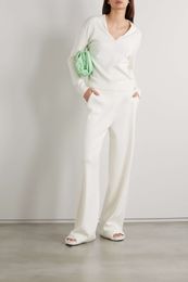 Loro * Piana Sleeved Womens t Shirt Long Tops Silk Cotton-blend Polo Top Italian Design Clothing Loose Women Daily Casual Shirt