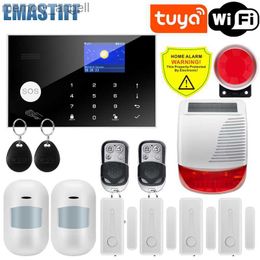 Alarm systems Touch Keypad Tuya WIFI GSM Home Burglar Security Wireless Wire Alarm System Motion Detector APP Control Fire Smoke Detector YQ230927