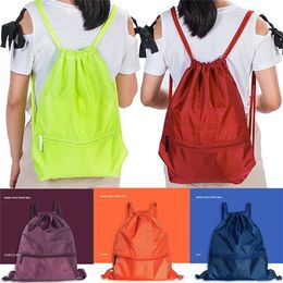 Drawstring Bags Custom Logo String Bag Promotional Sport Printed Backpack Pull Rope Female Canvas Gym SchoolGym Bag Sport Pack227Q