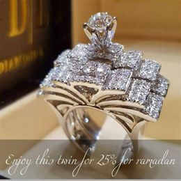 Rings Whole Ailend accepts custom jewelry crystal ring set European and American inlaid rhinestone fashion pair ring female pa193N