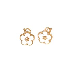 Earrings Van-Clef & Arpes Designer Luxury Fashion Women Blossom Ear Studs Plated 18K Rose Gold Ear Clam Ear Clip White Fritillaria Personalised