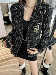 Designer Blazer Women 2023 New Winter Jackets Fashion Tweed Jacket Womens Coat Cardigan Birthday Christmas Day Gift QPVY