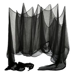 Other Event Party Supplies Halloween Decorations Black Creepy Gauze Cloth 76x400CM Window Table Door Net Spooky Fancy Dress Party Haunted House Wall Decor 230927