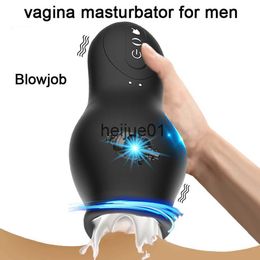 Masturbators Male Automatic Sucking Heating Vagina Pussy Masturbation Cup Hands Free Real Blowjob Masturbator Vibrator Adult Sex Toys For Men x0926