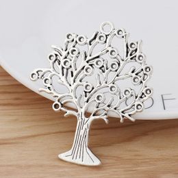 Pendant Necklaces 2 Pieces Tibetan Silver Hollow Open Tree Charms Pendants For DIY Necklace Jewellery Making Findings Accessories 61x54mm