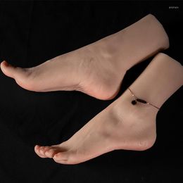 False Nails Female Mannequin Feet Nail Practise Foot Fetish Simulation Silicone Model For Footjob Pograph Shoes Display TG3500