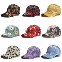 Ball Caps 2022 New Print Flower Baseball Caps for Men and Women Summer Sun Hat Visor Cap Adjustable Bonne Hats Gorras x0927