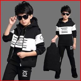 Clothing Sets Sports Suit For Boys girls Clothing letter Kids Vest Hoodies and Pants Tracksuit For Kids warm Clothing Sport 3ps Suit 230927
