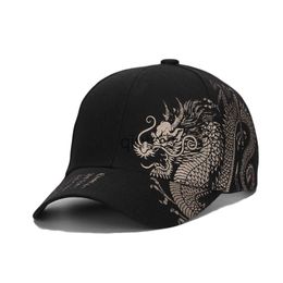 Ball Caps Hat China-Style Spring and Autumn All-Match Chinese Dragon Embroidered Cap Couple Sports Leisure Cap Men's and Women's Sun Hat x0927