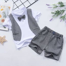 Clothing Sets Summer New Baby Boy Clothes T-shirt Shirt + Shorts Suit Casual Boys 1-5 Years 230927