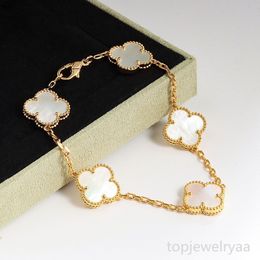 Bracelet Designer Women's Luxury Top four-leaf Clover bracelet 19cm long Christmas engagement gift Jewellery accessory 18K gold plated