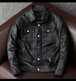 Men's Leather Faux Brand Genuine Jacketsalesblack Casual Slim Cowhide Coatmens Clothingwinter Clothes 230927