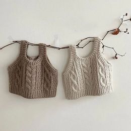 Cardigan Infant Baby Knit Vest Solid Colour Girls Sleeveless Sweater Spring Autumn Kids Cardigan Jacket Fashion Children Knit Clothes 230927