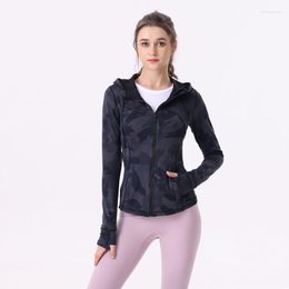 Active Shirts Lu With Logo Yoga Clothes Define Women's Sports Jacket Coat Brushed Hooded Fitness Hoodie
