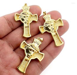 Pendant Necklaces 2023 Catholicism Cross Necklace Gold Plated Charm Jewelry DIY Handmade Amulet Accessories For Men Women