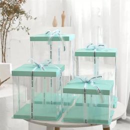 6inch 8inch 10inch Transparent Cake Box Plastic Cake Packaging Box Organiser Boxes And Packaging Boxes DIY Wedding Gift279G