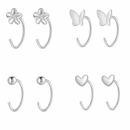 Hoop Earrings HENGSHENG Pure 999 Sterling Silver Cute Fashion Ear Rings Multiple Styles Versatile For Women Girls Jewellery Gifts
