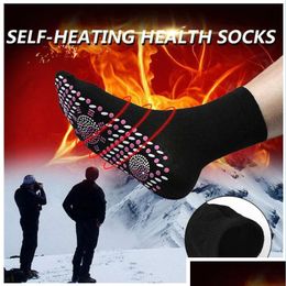 Gaiters Mens Socks Self-Heating Magnetic For Women Men Self Heated Tour Therapy Comfortable Winter Warm Mas Pression Drop Delivery S Dh5Vg