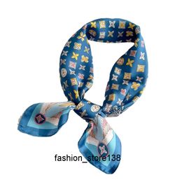 Scarves Artwork Design Printed Flower imitate Silk Scarf Headband for Women Fashion Long Handle Bag Scarves Paris Shoulder Tote Luggage Ribbon Head Wraps 70x70CM 11