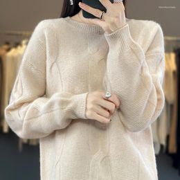 Women's Sweaters Pure Wool Round Neck Thickened Pullover Autumn And Winter Cashmere Sweater Casual Knitted Top Korean Fashion Jacket