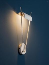 Wall Lamp Nordic Minimalist LED Black White Living Room Dining Porch Aisle Lighting Bedroom Study Decor Light Fixtures