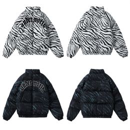 Men's Down Parkas Arrival Zebra Pattern Cotton Coat Women's National Winter Loose Korean Version Oversize Couple 230926