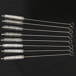 50Pcs lot Thickened Stainless Steel Straw Brush Length 200mm Fit For 10mm Diameter Straws Clear Tube Brush304Y