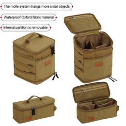 Outdoor Bags Camping Storage Bag Portable Oxford Cloth Large Capacity Gas Stove Canister Pot Carry Sack Picnic Basket MOLLE 230926