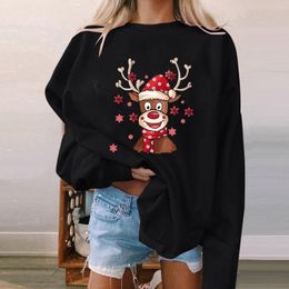 Women's Hoodies Hoodless Sweatshirt For Womens Fashion Christmas Print O Neck Casual Loose Cute Sweatshirts Women Pullover