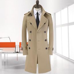 Men's Trench Coats Spring Business Slim Sexy Long Coat Men Autumn Fashion Casual Double Breasted Mens Overcoat 8XL 9XL