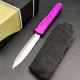 Purple Micro tech Bounty Hunter Automatic knife D2 Blade material Aviation Aluminium Hnadle Camping outdoor tool Entertainment Collectibles Gift BM 4600 UT85