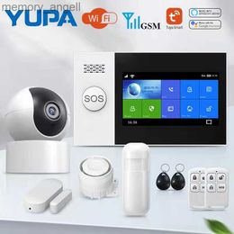 Alarmsysteme TUYA GSM WiFi Wireless 433 MHz Home Alarm Security System mit IP-Kamera Rauchmelder Türsensor SmartLife App Wired Alarm Kit YQ230927