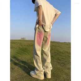 Men's Jeans Autumn Loose Straight Wide Legged Denim Pants Casual Fashion Trousers Chic Korean Style Sportswear Clothing C79
