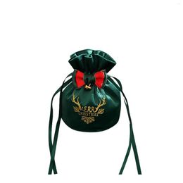 Christmas Decorations Drawstring Bags Print Xmas Gift Candy Wrapping Goodie Pouch Bag Party Supplies 2023