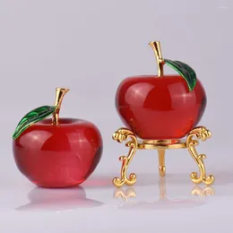 Party Decoration Apples Crystal Glass Figurine Ornamentgifts Her Fruit Graduation Table Fruits Adornment Artificial Centerpiece Fake