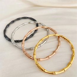 Bangle Stainless Steel Bamboo Closed Bracelet 2023 Trend For Women Party Gift Fashion Jewelry