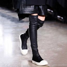 Boots Luxury Brand Women Boots Black Fashion Over The Knee Boots Sexy Autumn Thigh High Boots Flat Heel Winter Shoes Ladies Size 44 T230927