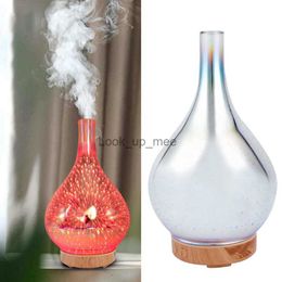 Humidifiers 7 Colour Light 3D Firework Glass Air Humidifier 100ml Ultrasonic Humidificador Essential Oil Aroma Diffuser Mist Maker Home Decor YQ230927