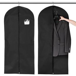 Black Clothing Cover Hanging Bag Clothing Storage Dustproof Garment Bag Suit Coat Cover Erkek Mont Kaban Suit Dust Jacket Cover T22351