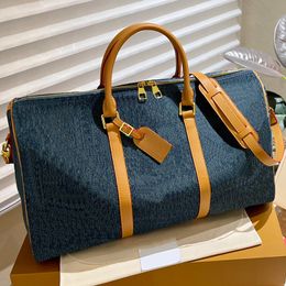 High Capacity Designer Travel Bag L-letter Duffle Bags Women Denim Luxurys Handbags Fashion Classic Blue Luggage Pouch Baggage 45CM 231215