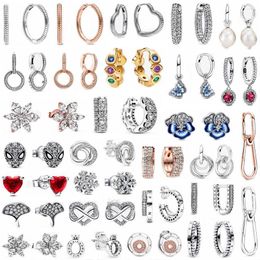 Stud Earrings Women Jewelry 925 Handmades Making Fit Original DIY Designer Charms Accessories Wholesale Sterling Silver