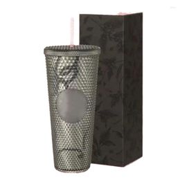 Tumblers 1-2PCS Korean Girls'BP Co Style With Straw Logo Durian Cup Large Capacity Diamond Cold Drink Fashion