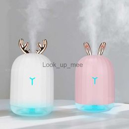 Humidifiers Searide 220ml USB Diffuser Aroma Essential Oil Car Air Humidifier Ultrasonic 7 Colour Change LED Night light Cool Mist for Home YQ230927