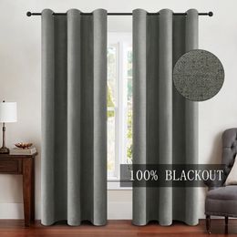 Curtain 310cm Height 100 Blackout Faux Linen Modern Living Room Bedroom Thermal Insulated Window Fabric Curtains 230927