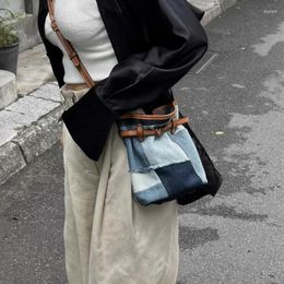 Evening Bags Crossbody Bag For Women Casual Denim Handbag Shoulder 2023 Fashion Splice Underarm Vintage Shopping Bucket Harajuku